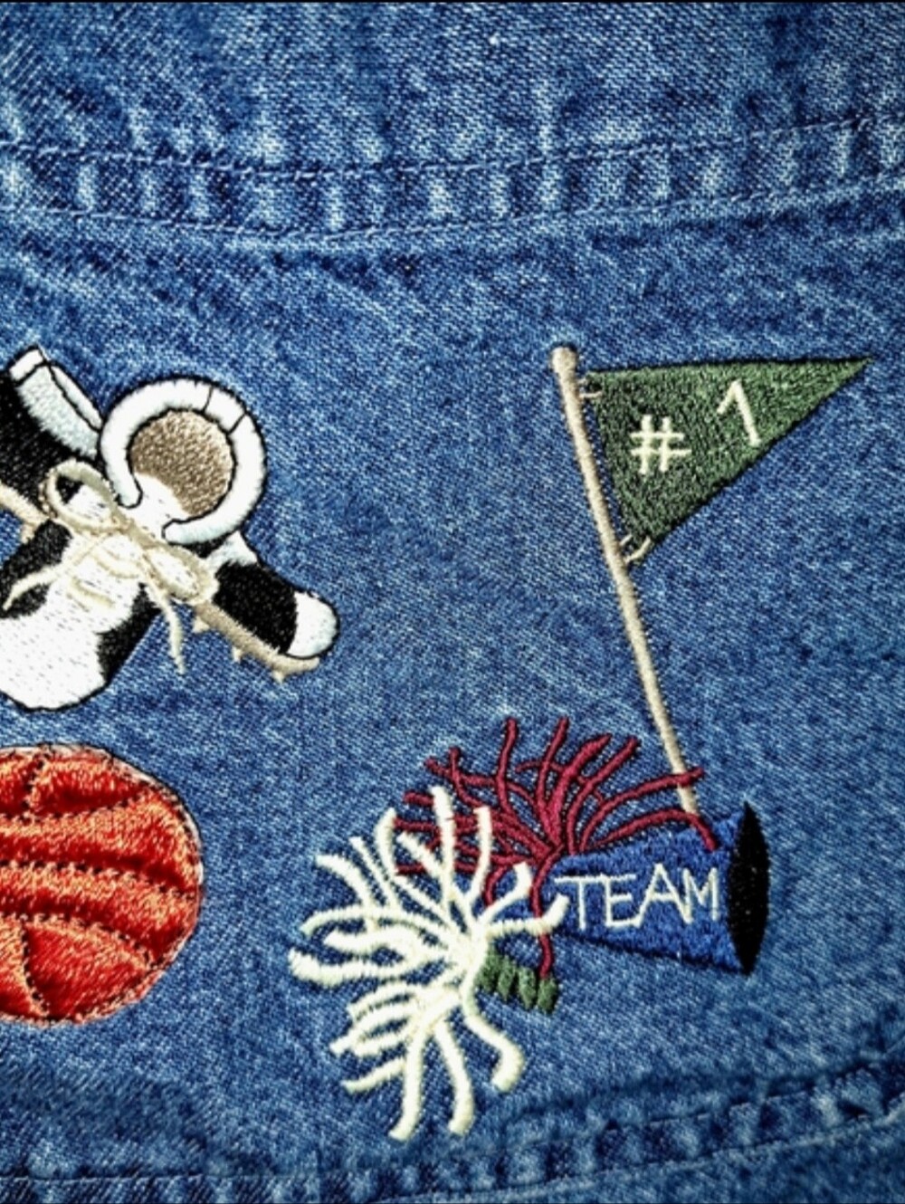 EUC Christopher & Banks Jean Jacket Sz L Embroidered. Cottage Core Teacher - Picture 9 of 9